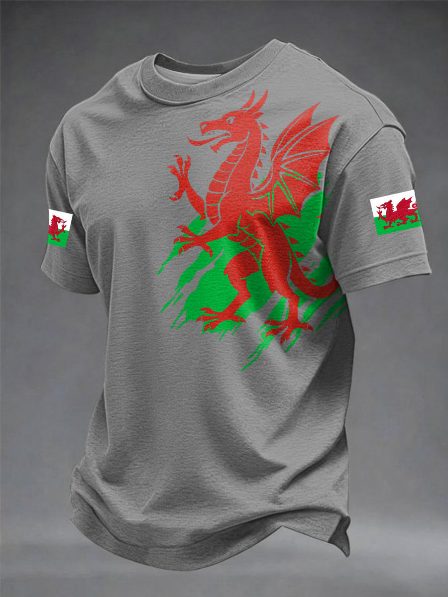 Men's Welsh Dragon Printed T-shirt