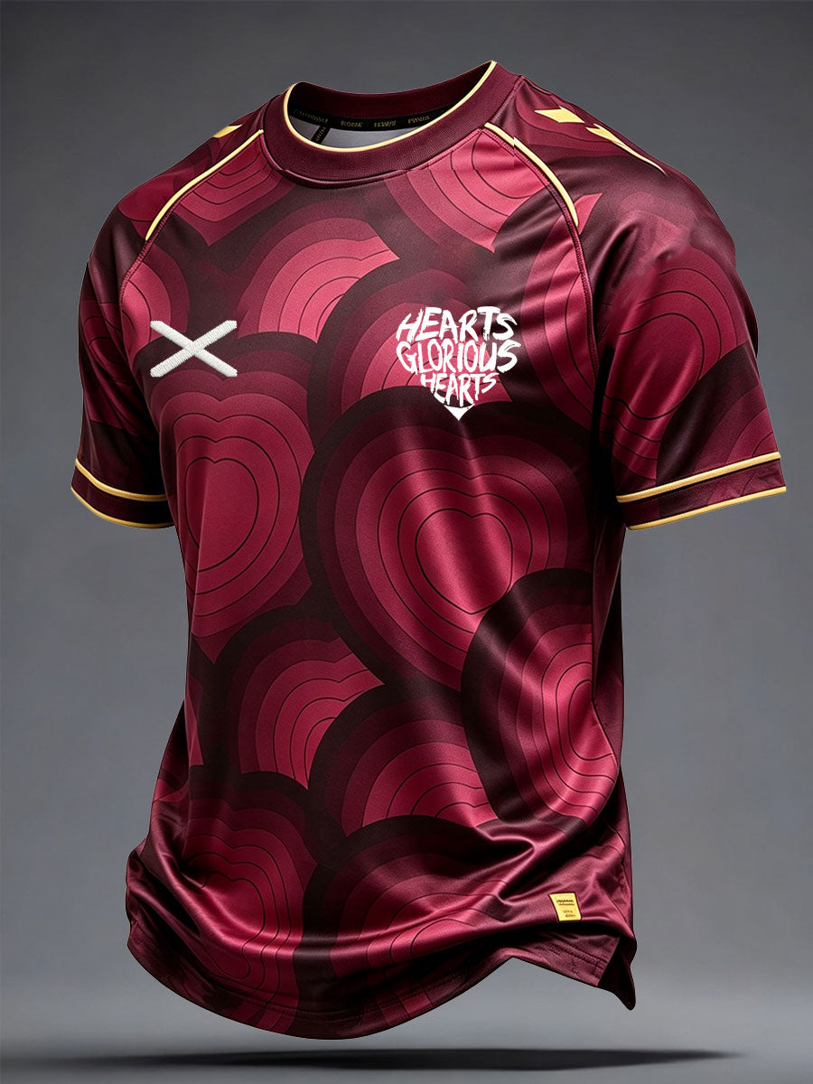 Men's Scotland Football Lover Heart Art Printed T-Shirt