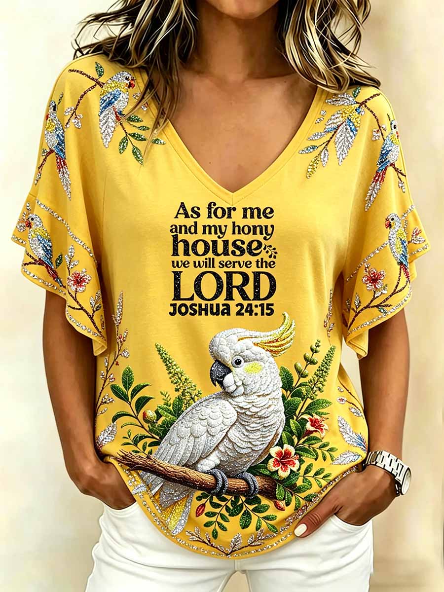 Women's Fashion Faith Pattern Print Casual T-Shirt