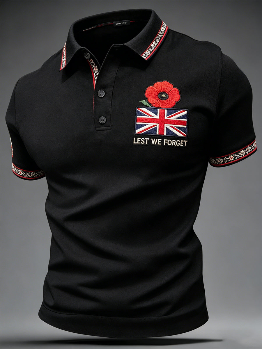 Men's Lest We Forget Print Casual Top