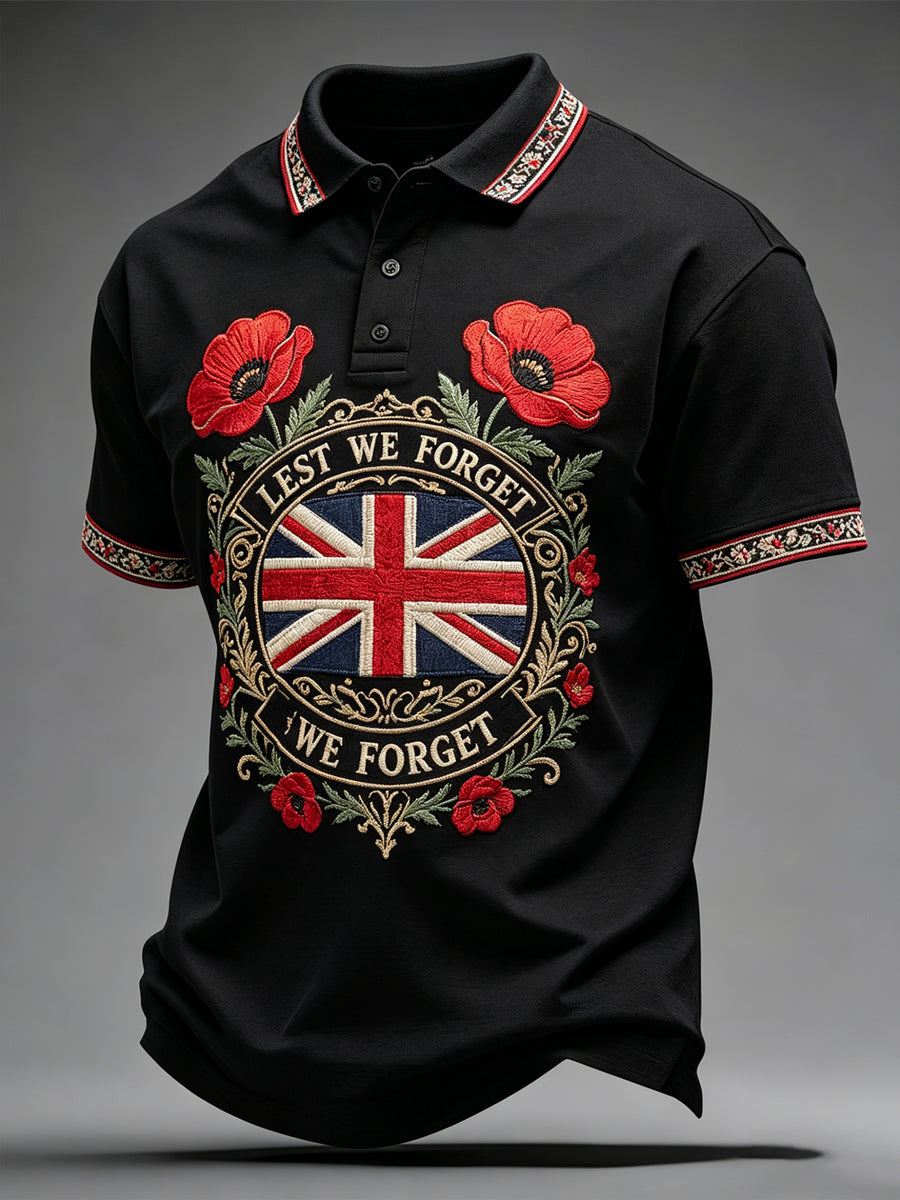 Men's Lest We Forget Print Casual Top