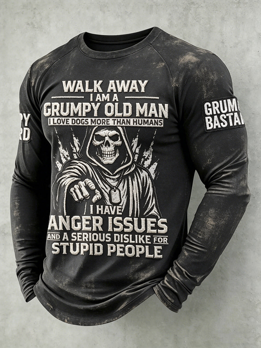 Men's Grumy Man Printed Raglan Sleeve T-shirt