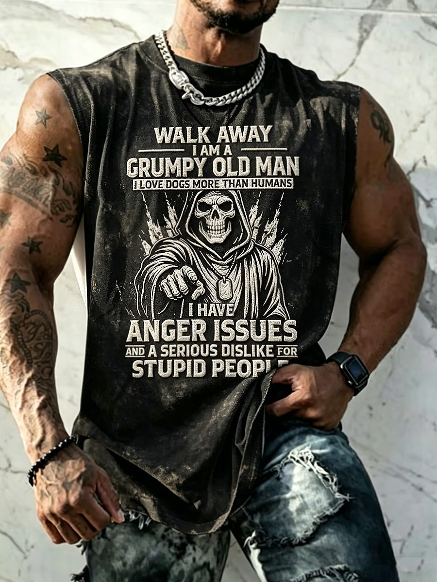 Men's Grumy Man Printed Tank Top