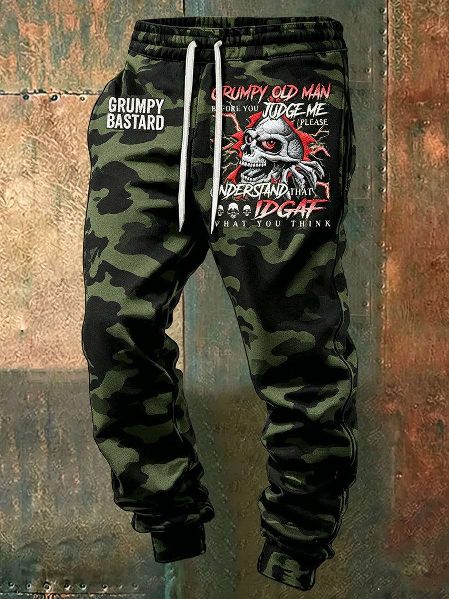 Men's Grumy Man Printed Drawstring Sweatpants