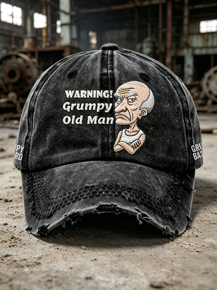 Men's Grumy Old Man Printed Washed Hat