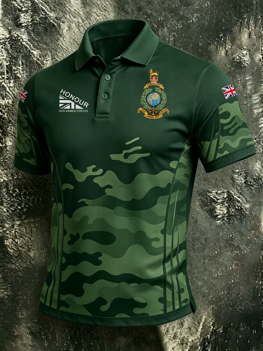Men's British Navy Print polo shirt
