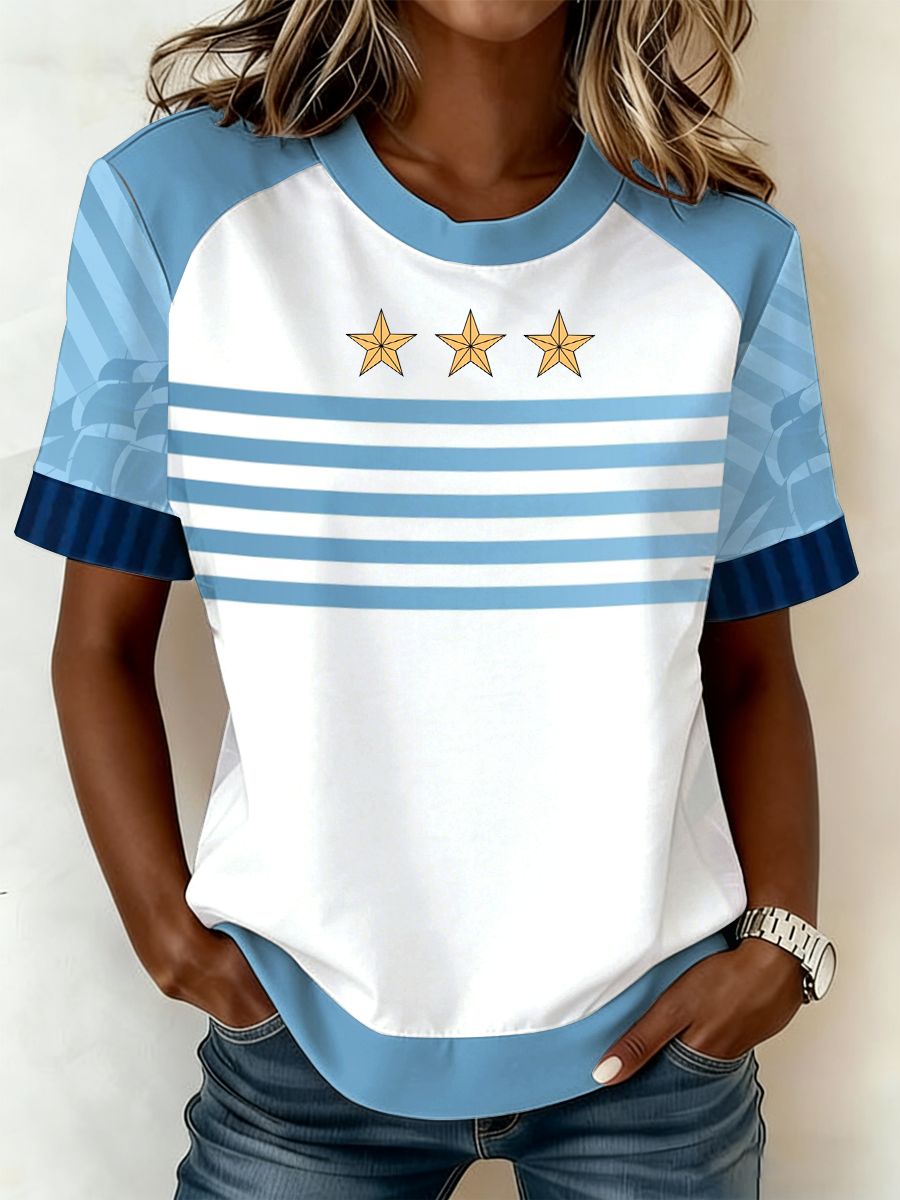Women's Manchester Football Lover Blue City Printed T-shirt