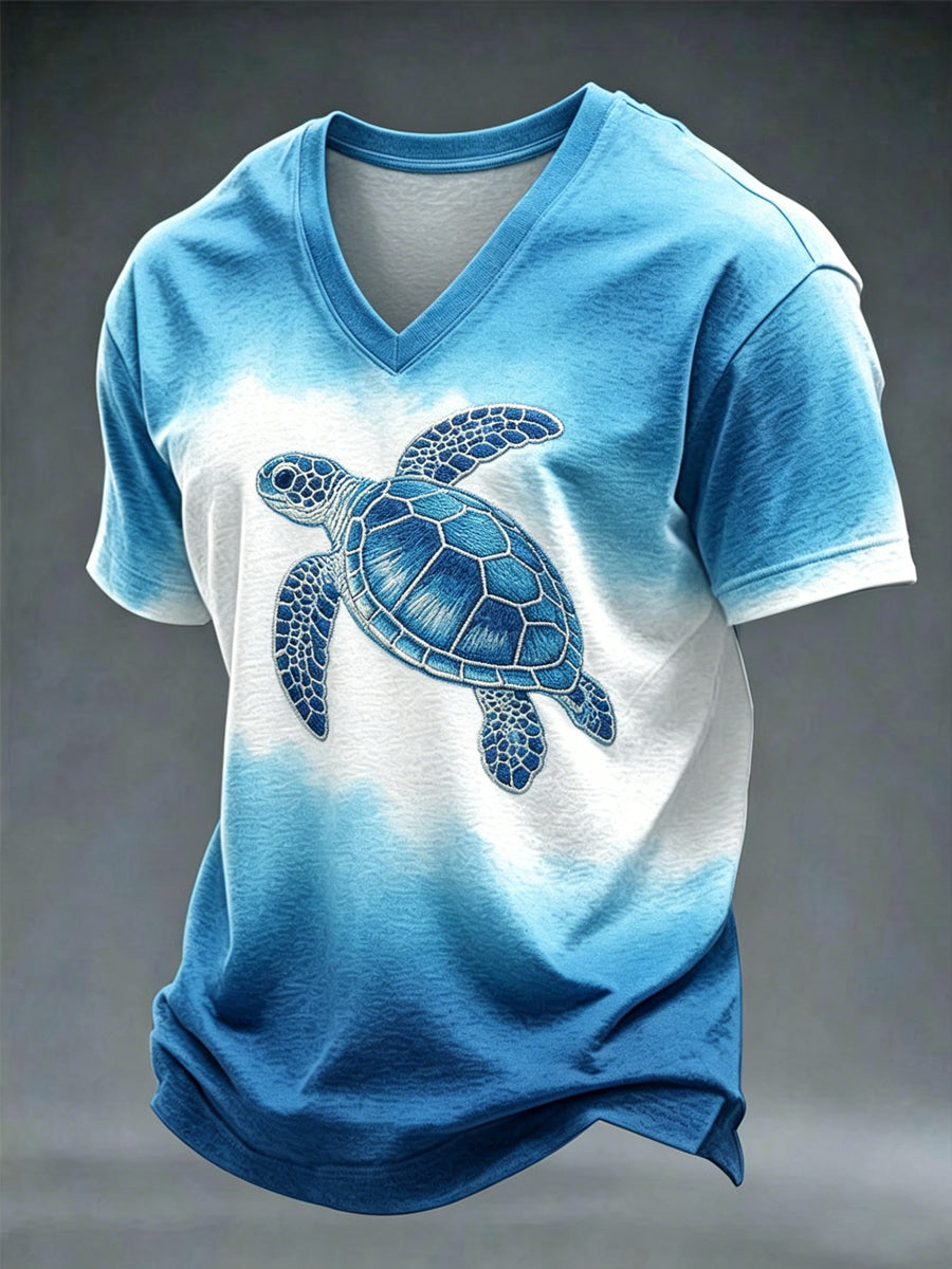 Men's World Ocean Day V-neck T-shirt