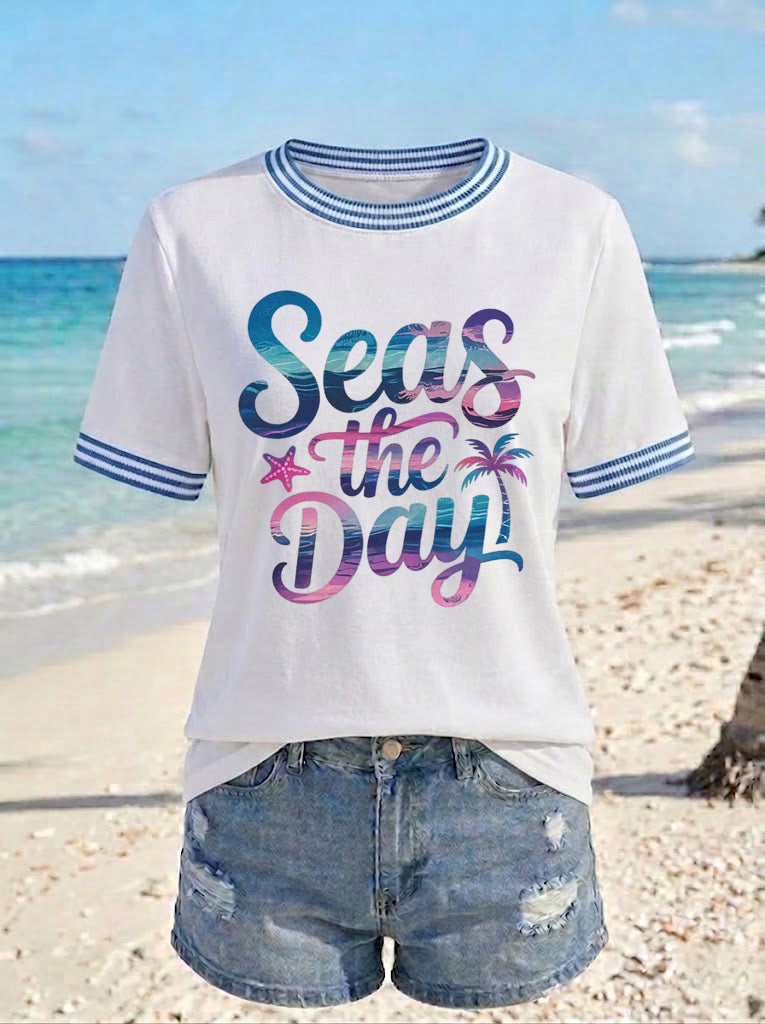 Women's Seas The Day Printed T-shirt