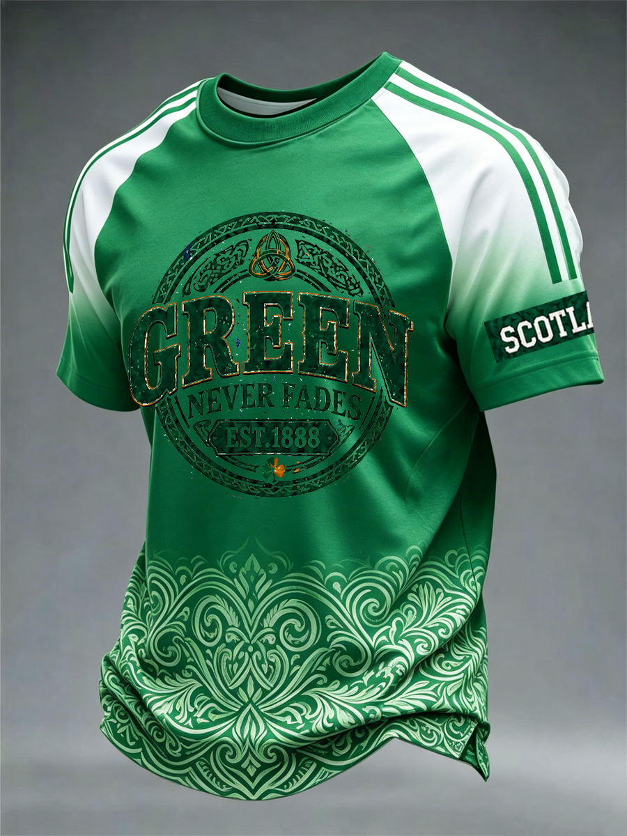 Men's British Football Celtic Print short sleeve t-shirt