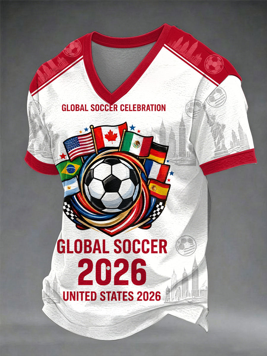 Men's Soccer 2026 Printed Casual T-Shirt