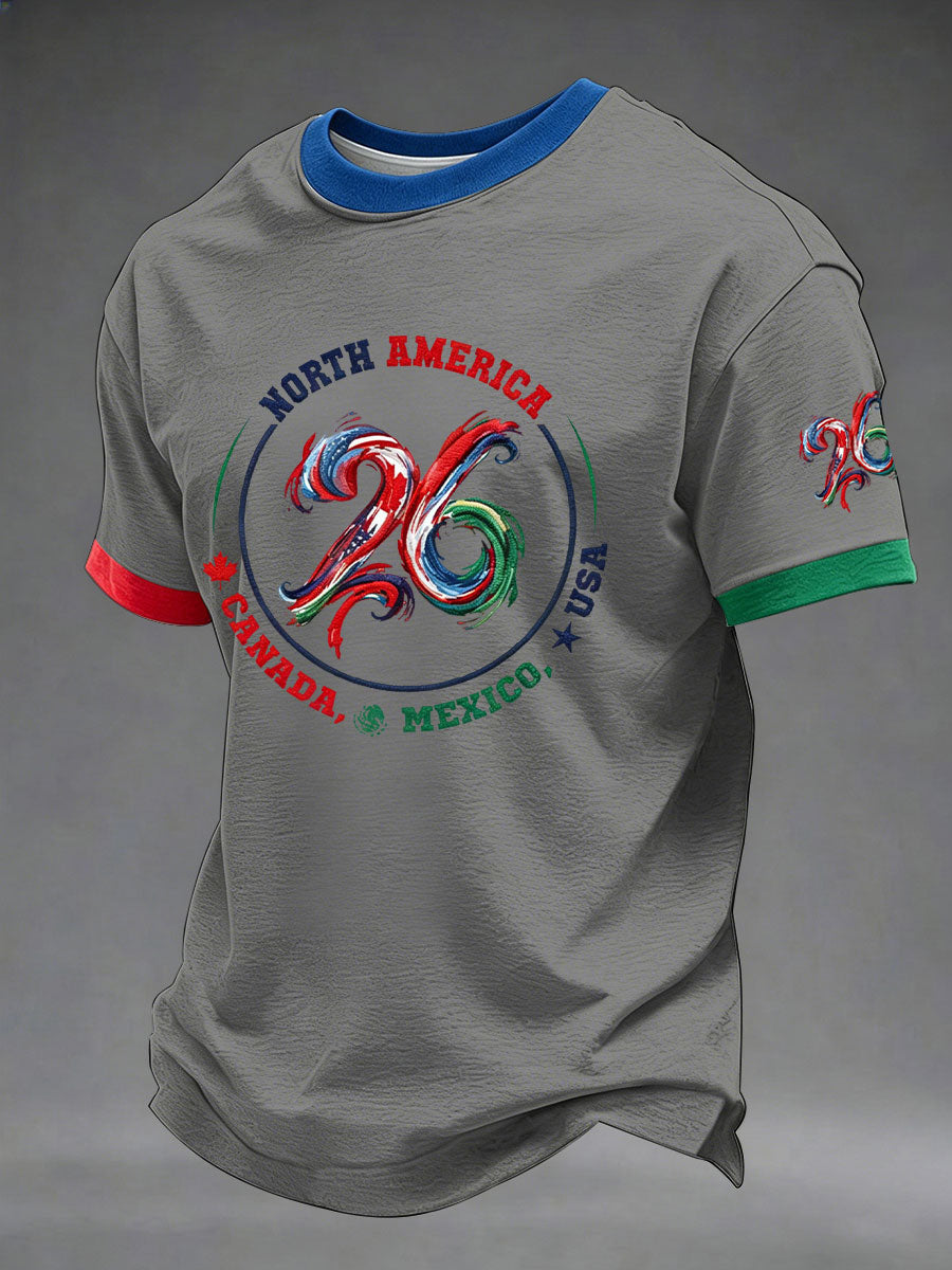 Men's Soccer 2026 Printed Casual T-Shirt