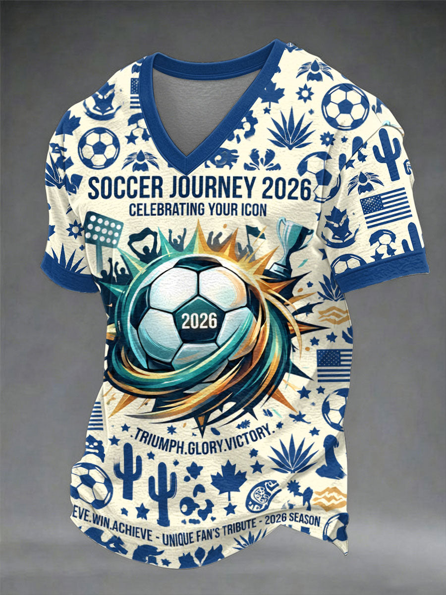 Men's Soccer 2026 Printed Casual T-Shirt