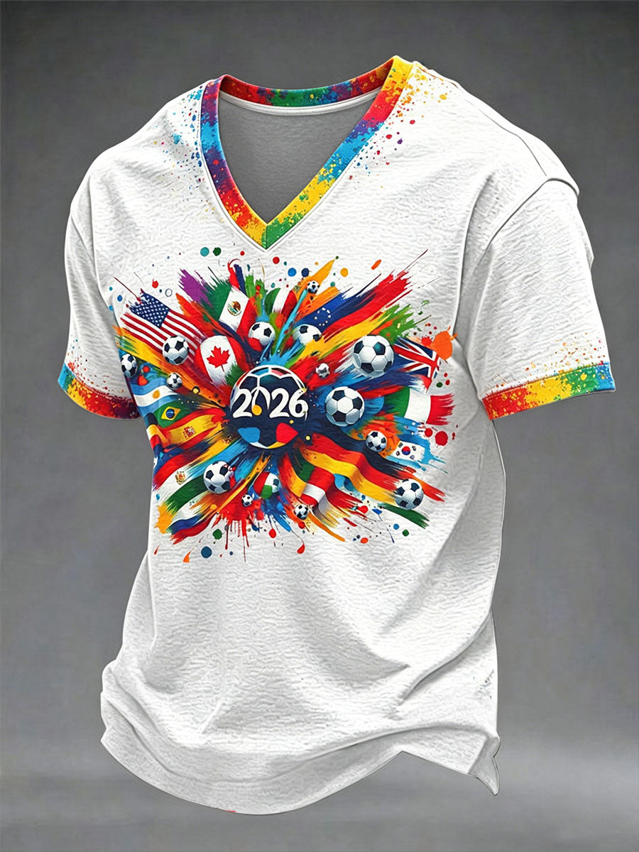 Men's Soccer 2026 Printed Casual T-Shirt