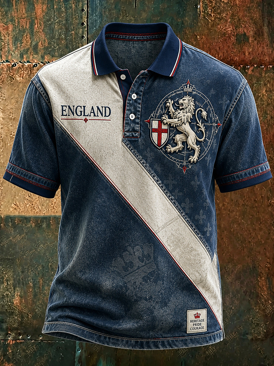 Retro England football fan art print casual jersey