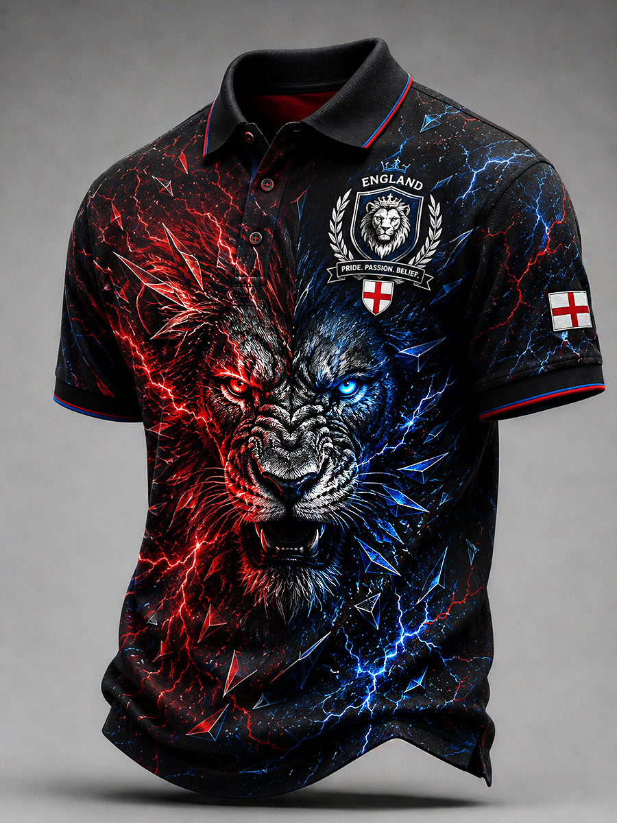 Retro England Football Fan Art Print Casual Jersey