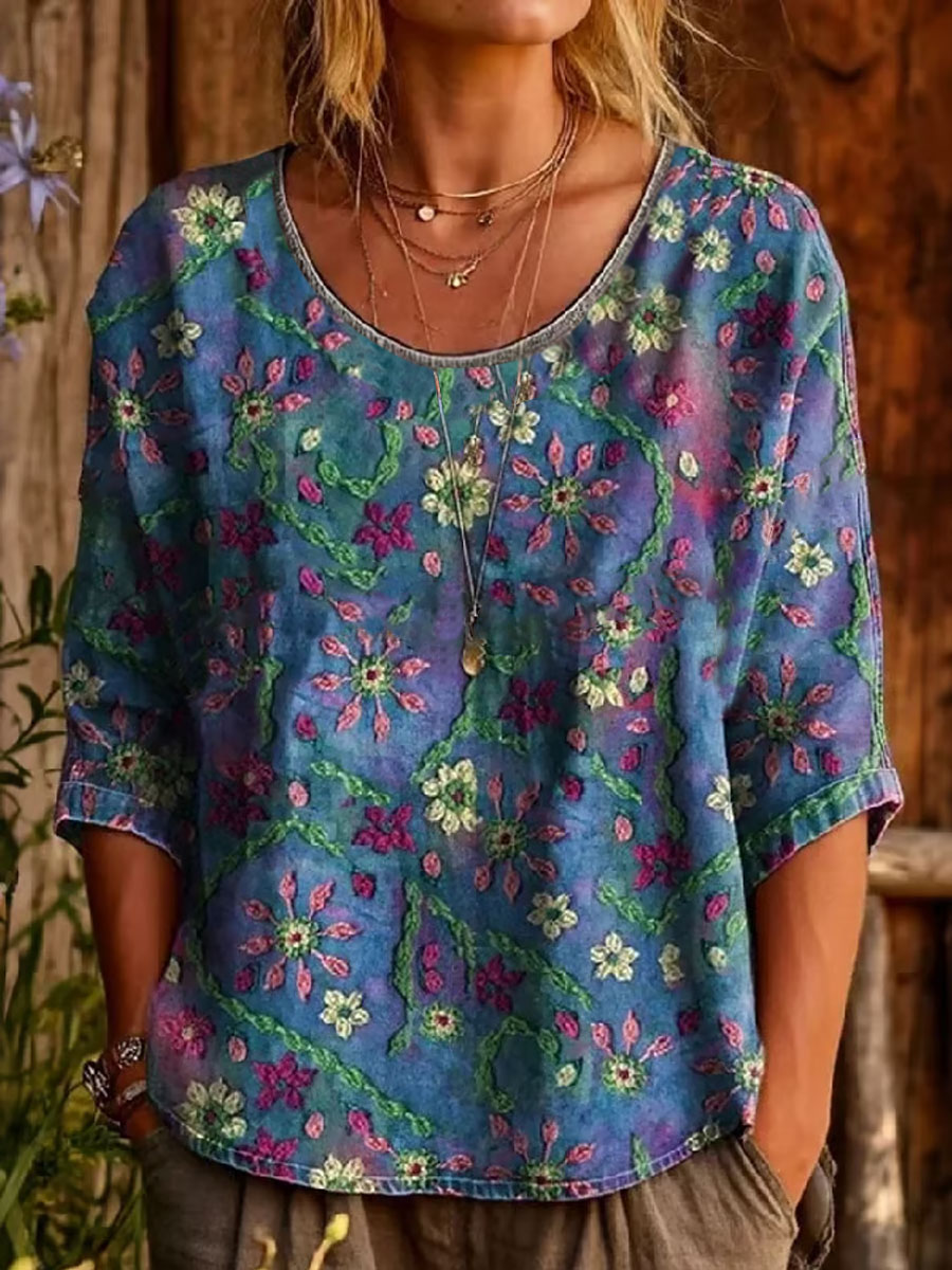 Women's Casual Alzheimer's Floral Print T-shirt