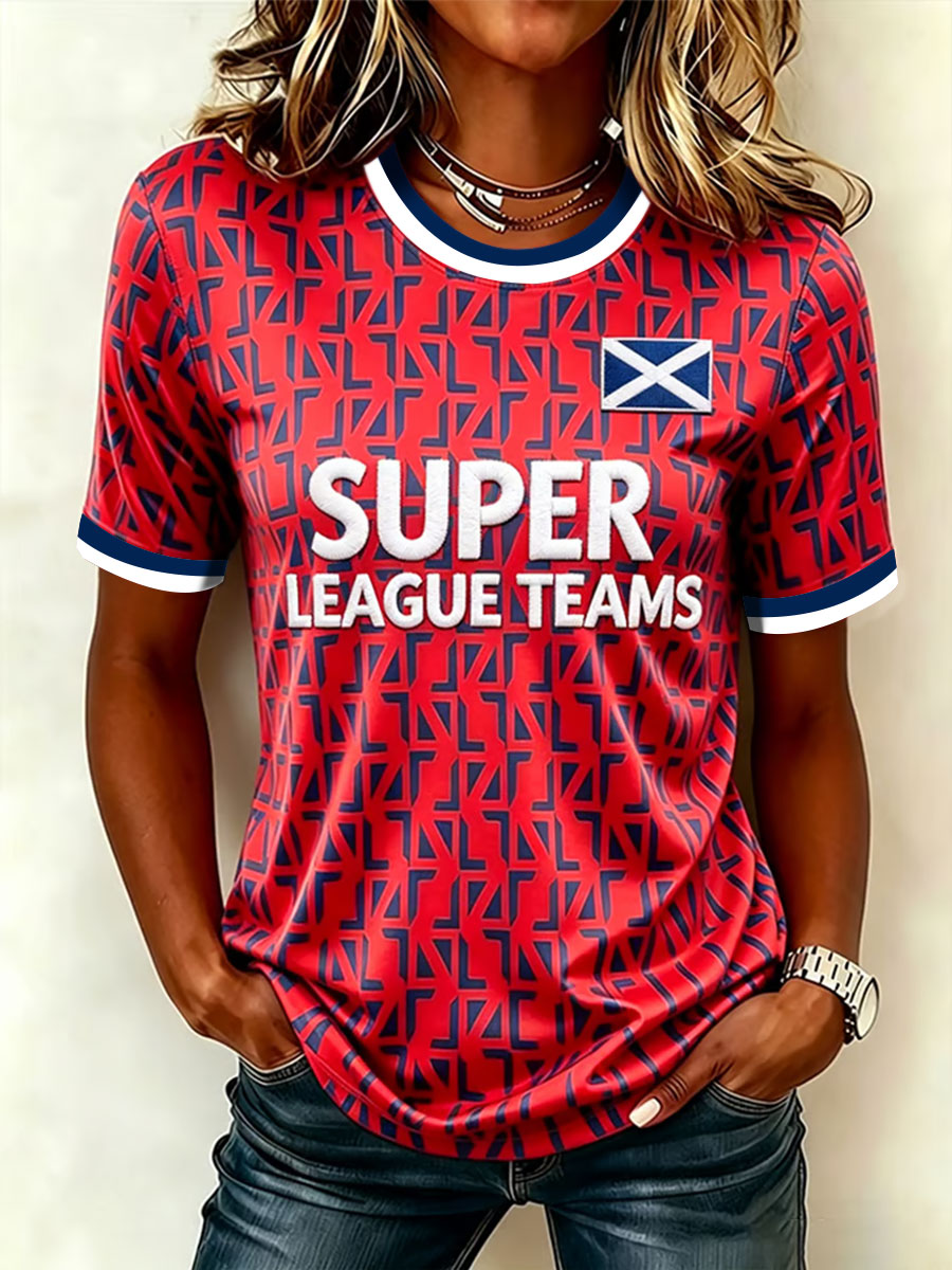 Women's Scottish Soccer Fan Print short-sleeved T-shirt