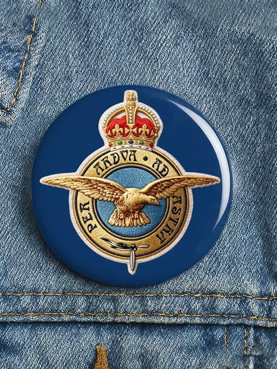 Unisex Royal Air Force print Brooch
