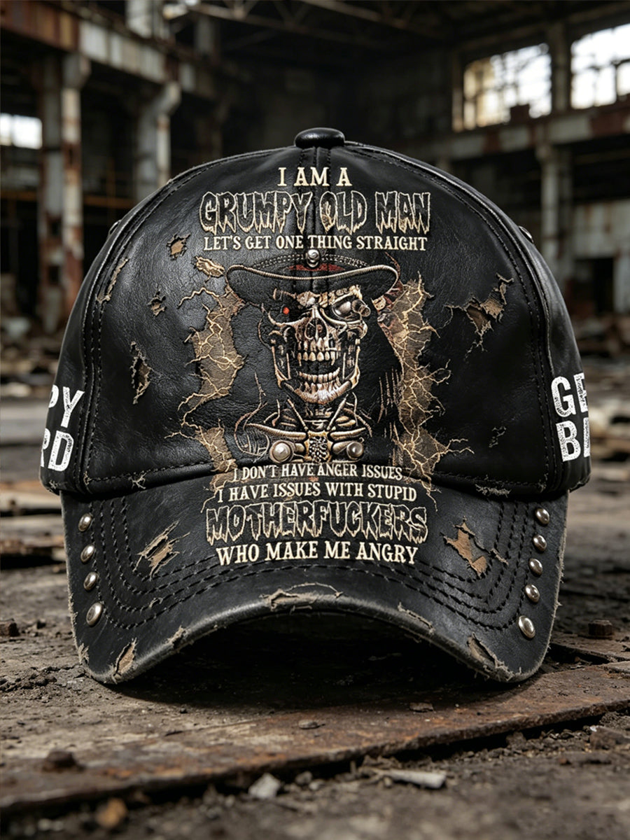 Unisex Old Fuckers Club Printed Washed Hat