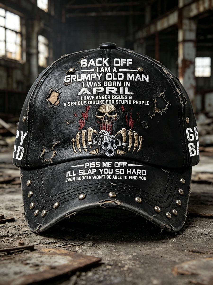 Unisex Old Fuckers Club Printed Washed Hat