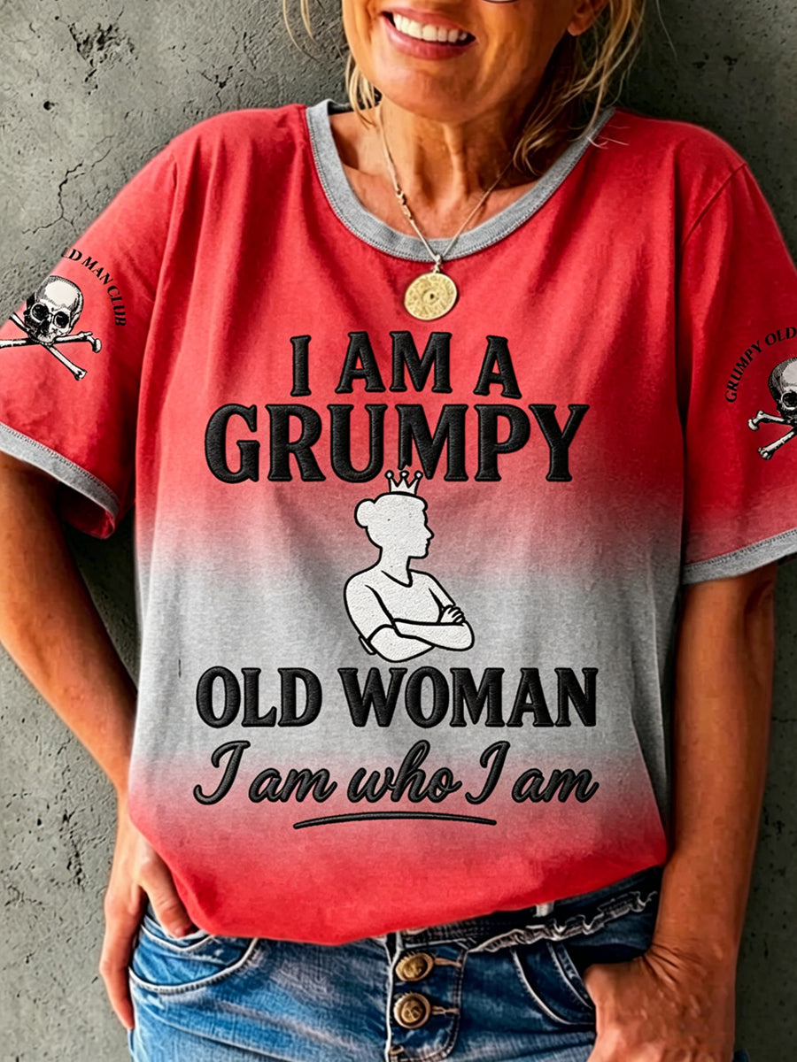 Women's Old Fuckers Club Printed Vintage Fashion Loose Short Sleeve T-Shirt