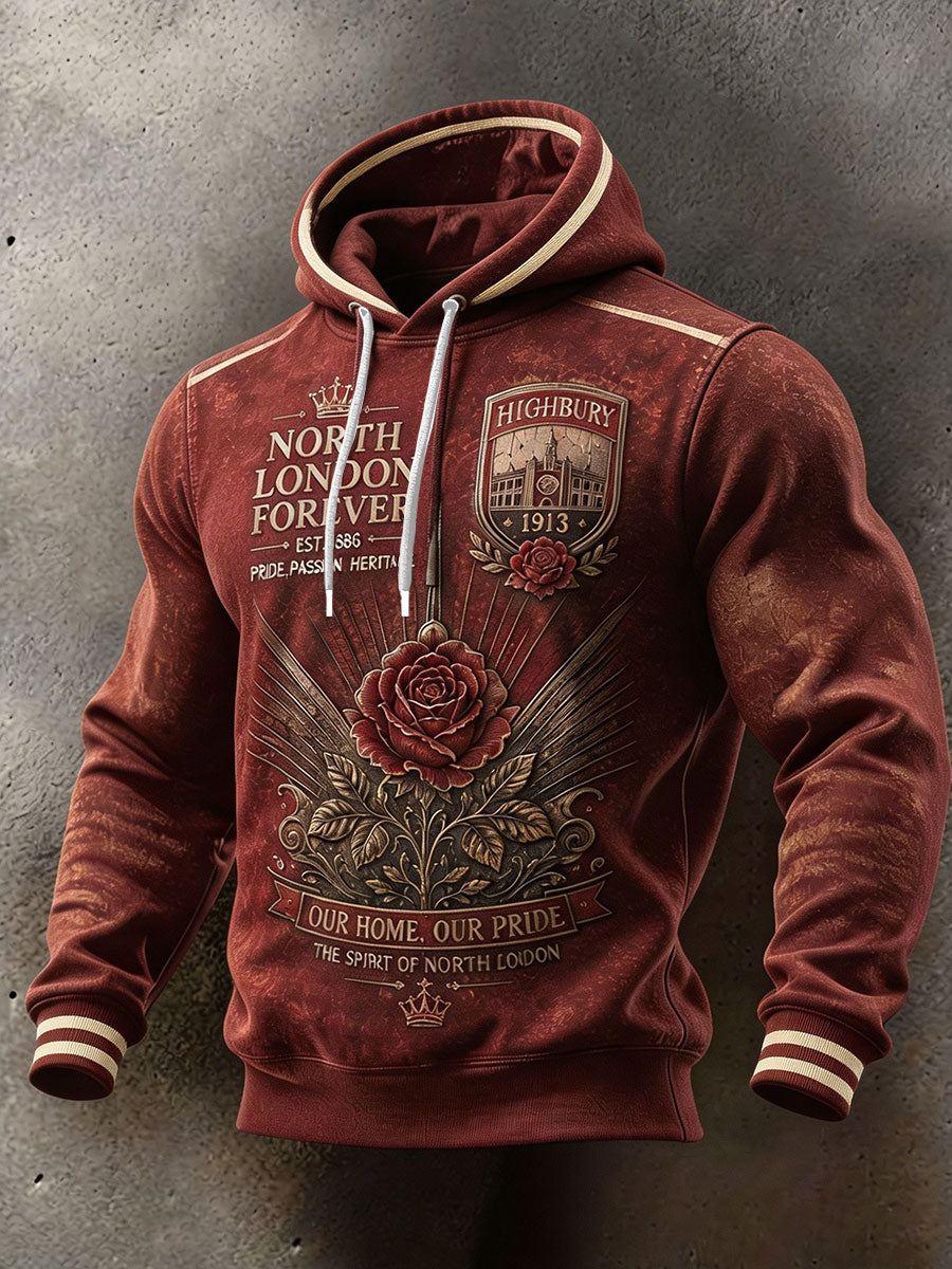 Men's Football Lover North London Forever Printed Hoodie