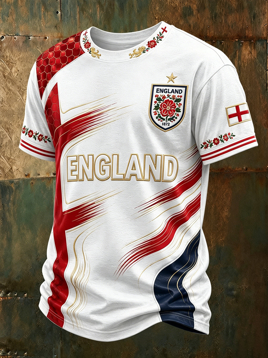 Men's England Football Short Sleeves T-Shirt