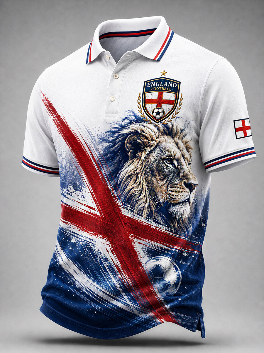 Retro England Football Fan Art Print Casual Jersey