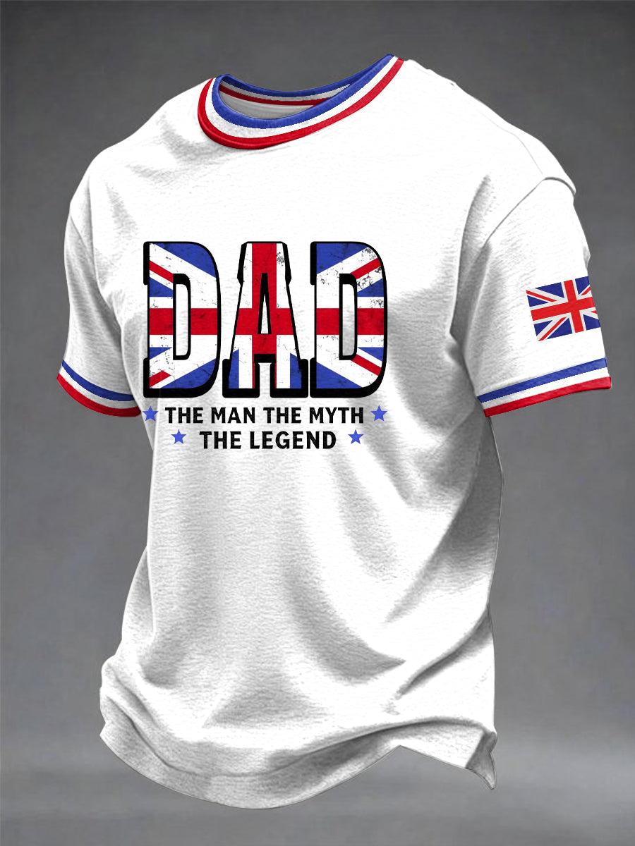 Men's British Father's Day Printed T-shirt
