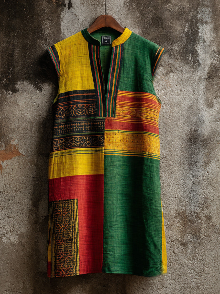 Women's Reggae Music Linen Blend Dress