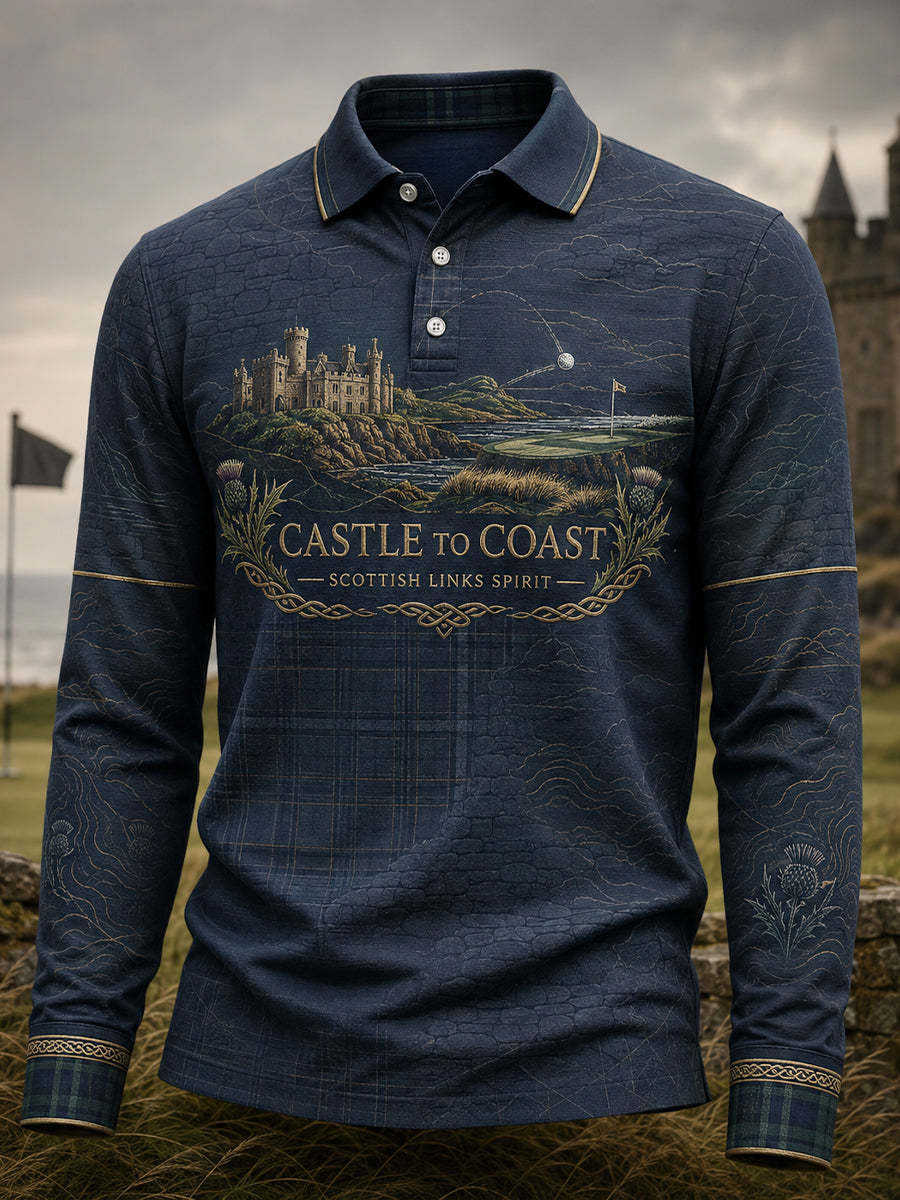 Men's Scotland Golf Lover Printed Casual Tops