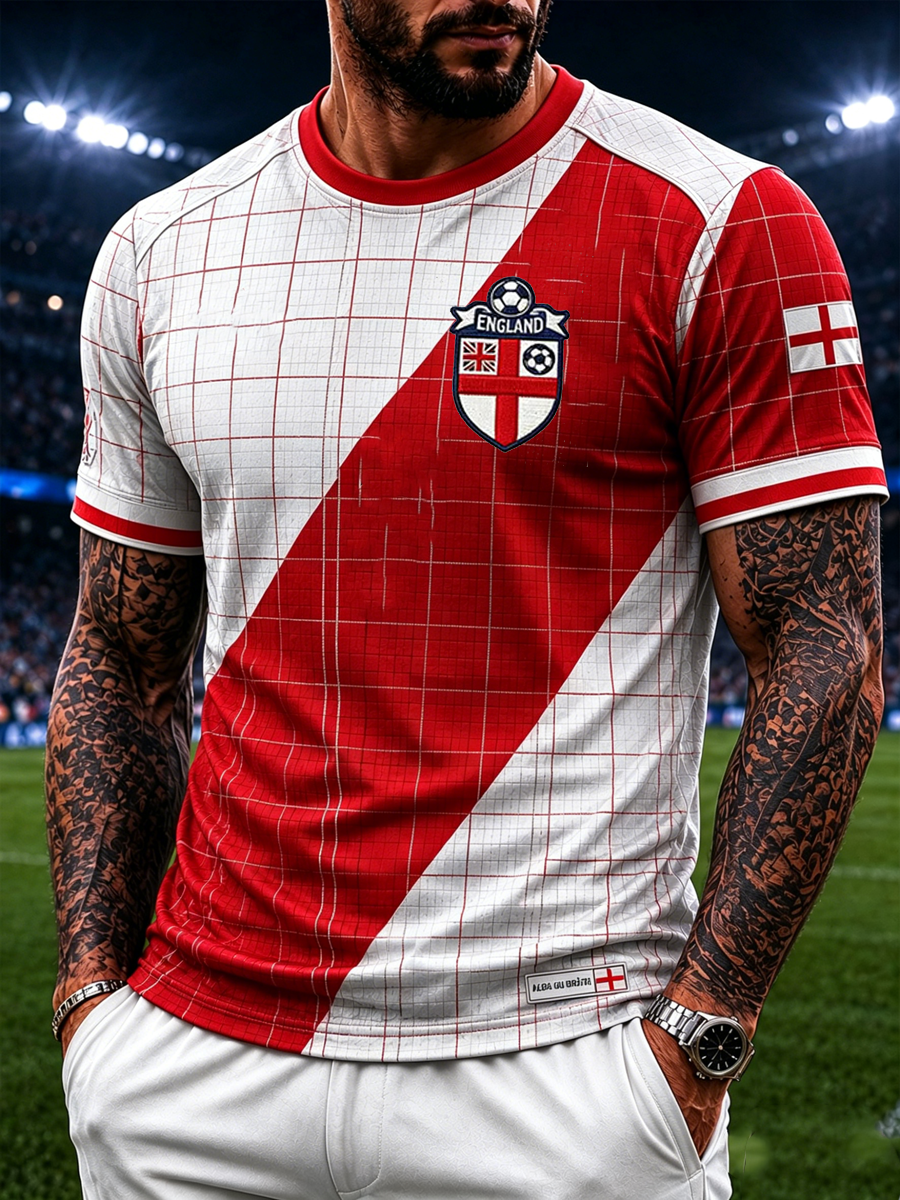 Men's UK Football Lover England Printed short sleeves t-shirt