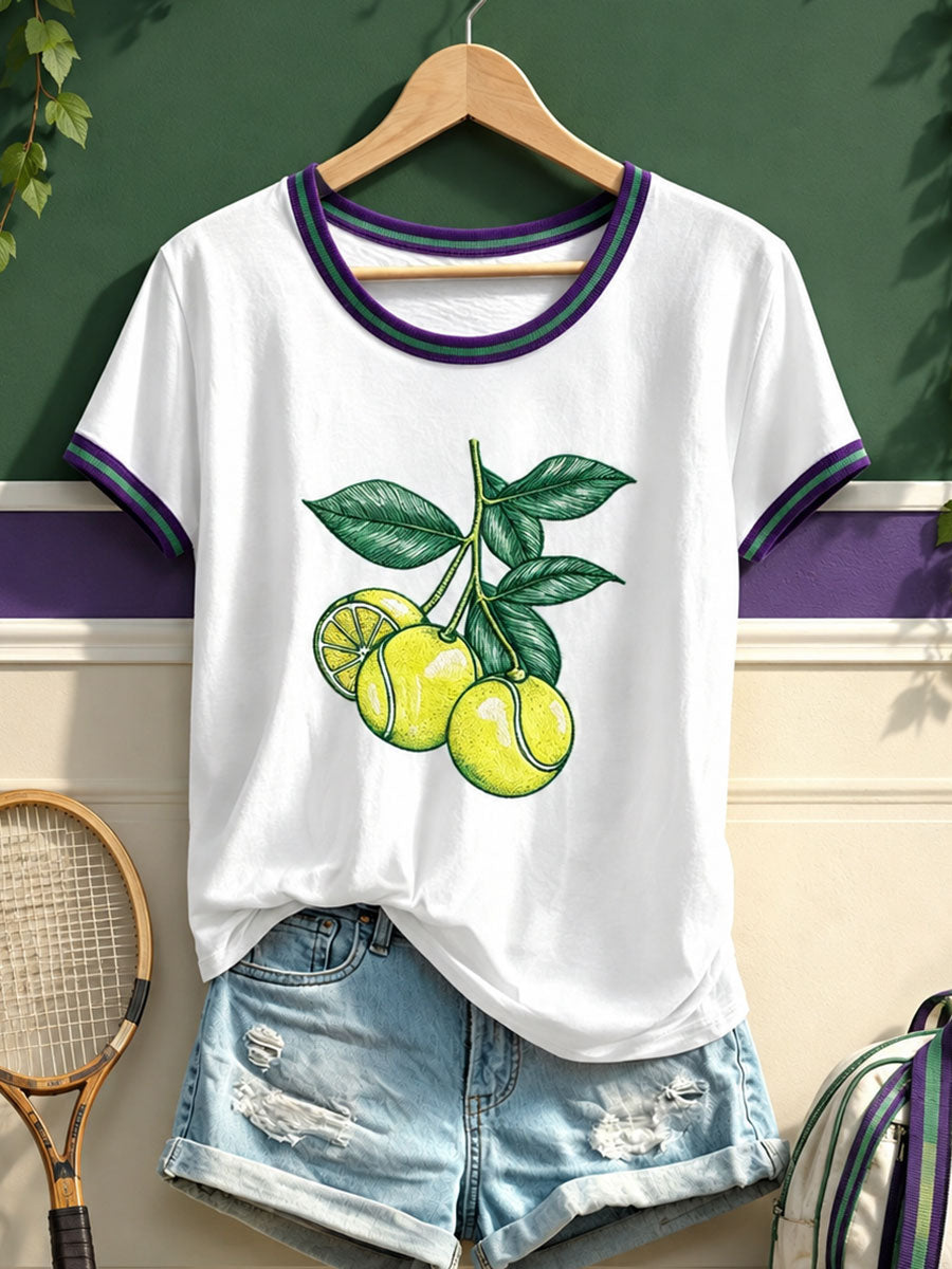 Women's Tennis Print Casual T-Shirt