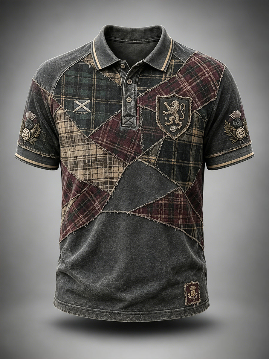 Men's Scotland Football Print Polo Shirt