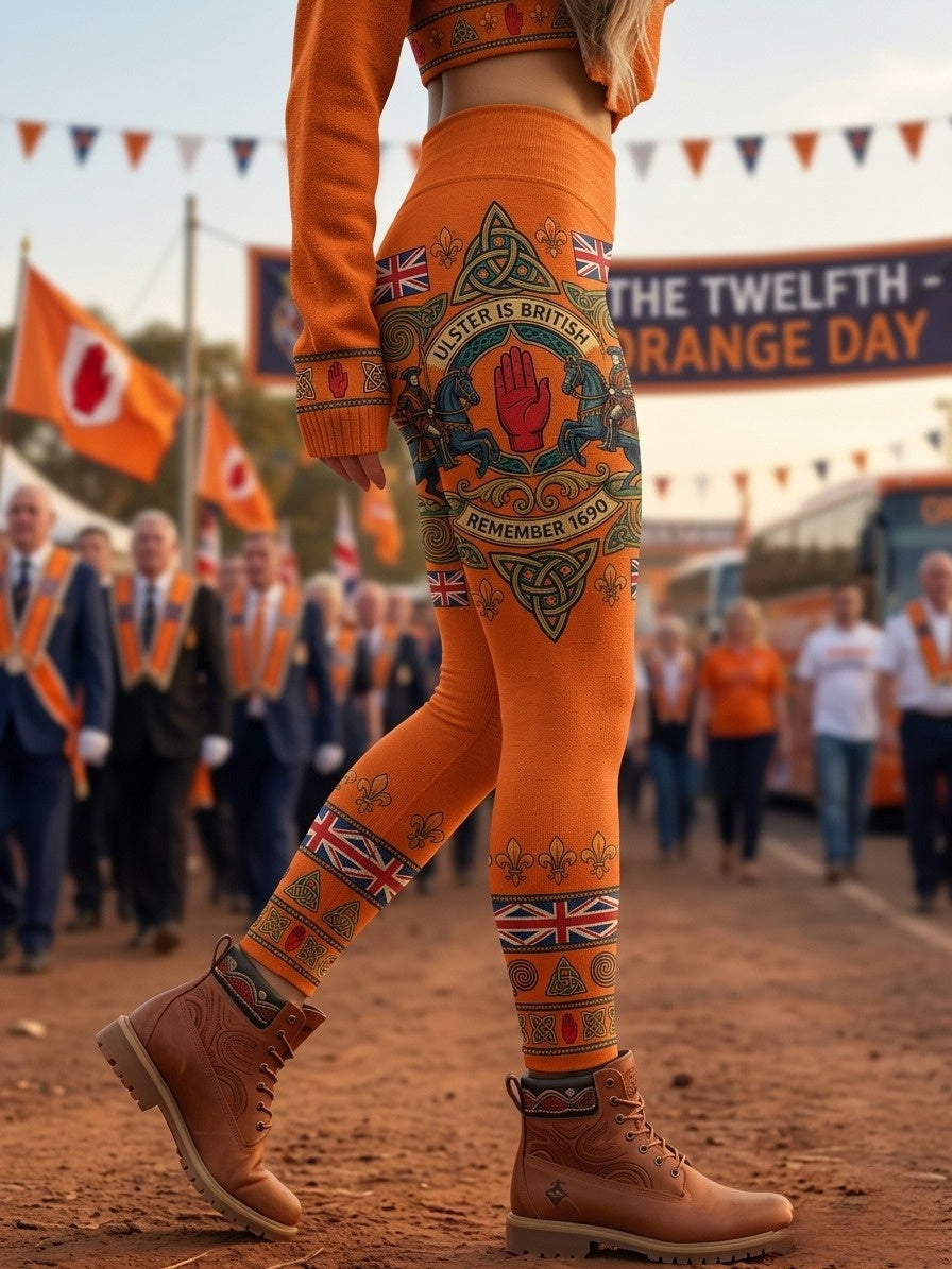 Women's 12th July Orangemen's Day Art Printed Sports Stretch Leggings
