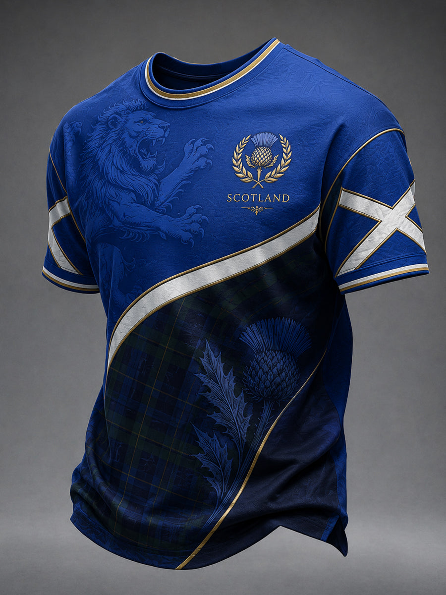 Men's Scotland Art Printed Short Sleeve T-shirt