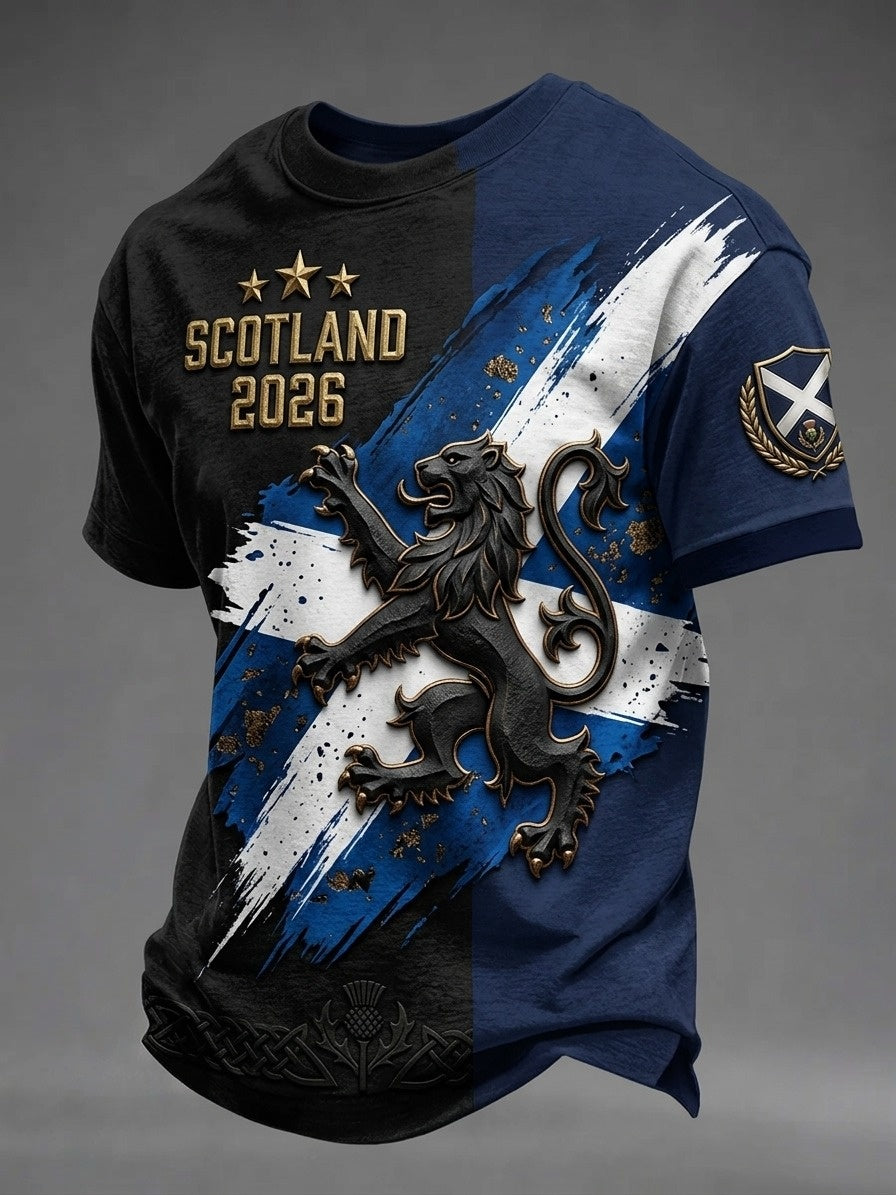 Men's UK Scotland Football Lover 2026 Printed T-shirt
