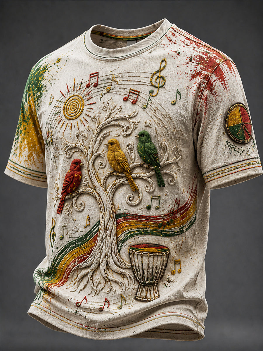 Retro Reggae Abstract Art Casual T-Shirt