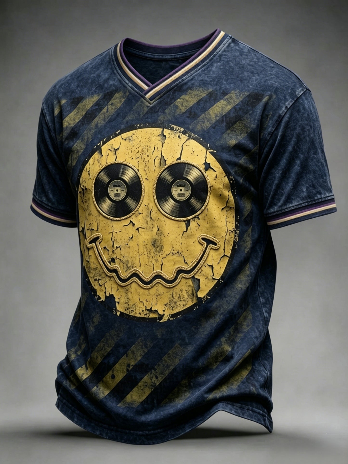 Men's Vintage UK Madchester Acid Face & 24 Hour Party T-Shirt