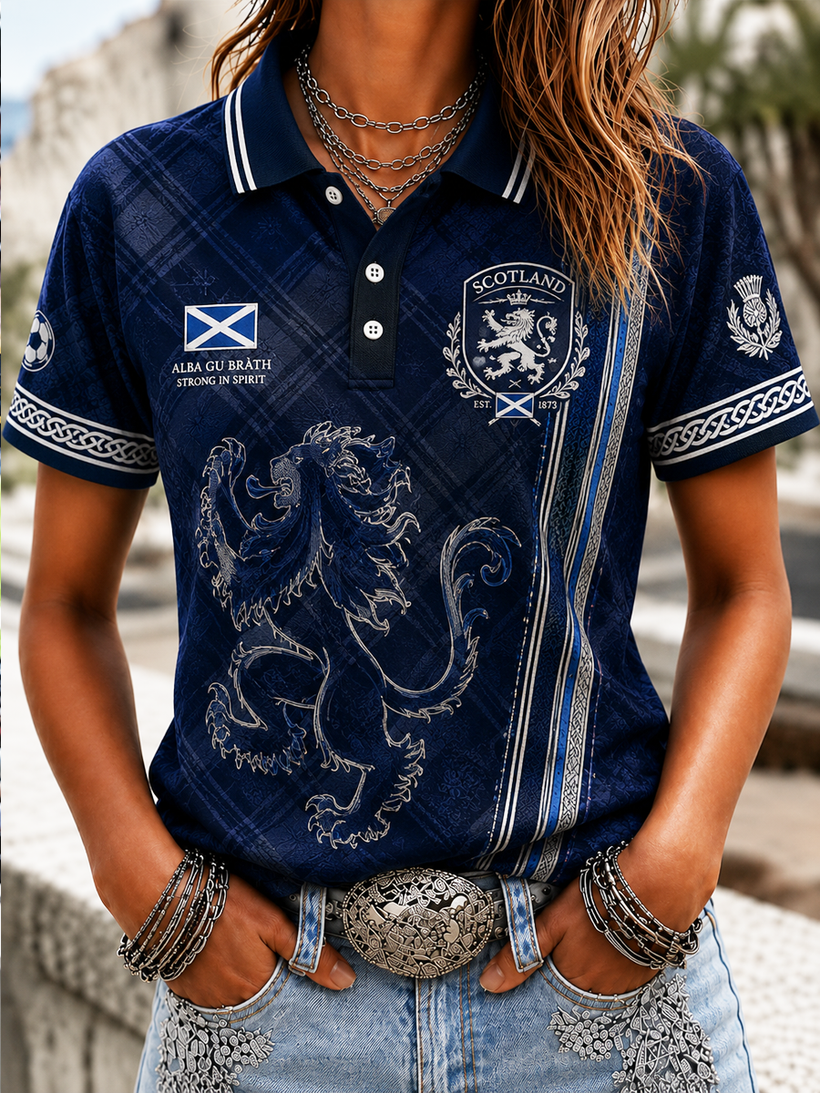 Women's Scotland Printed polo T-shirt