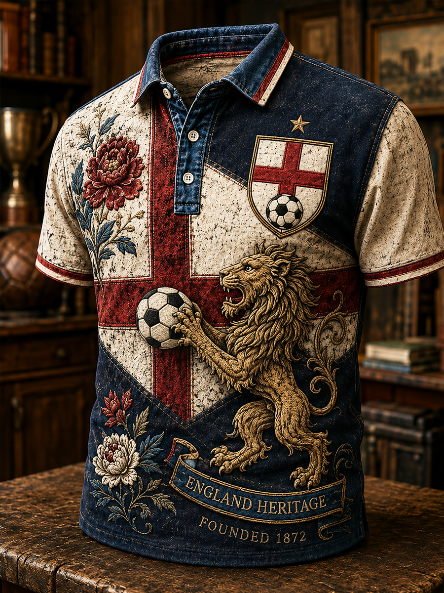 Men's UK Football Lover England Printed polo shirt