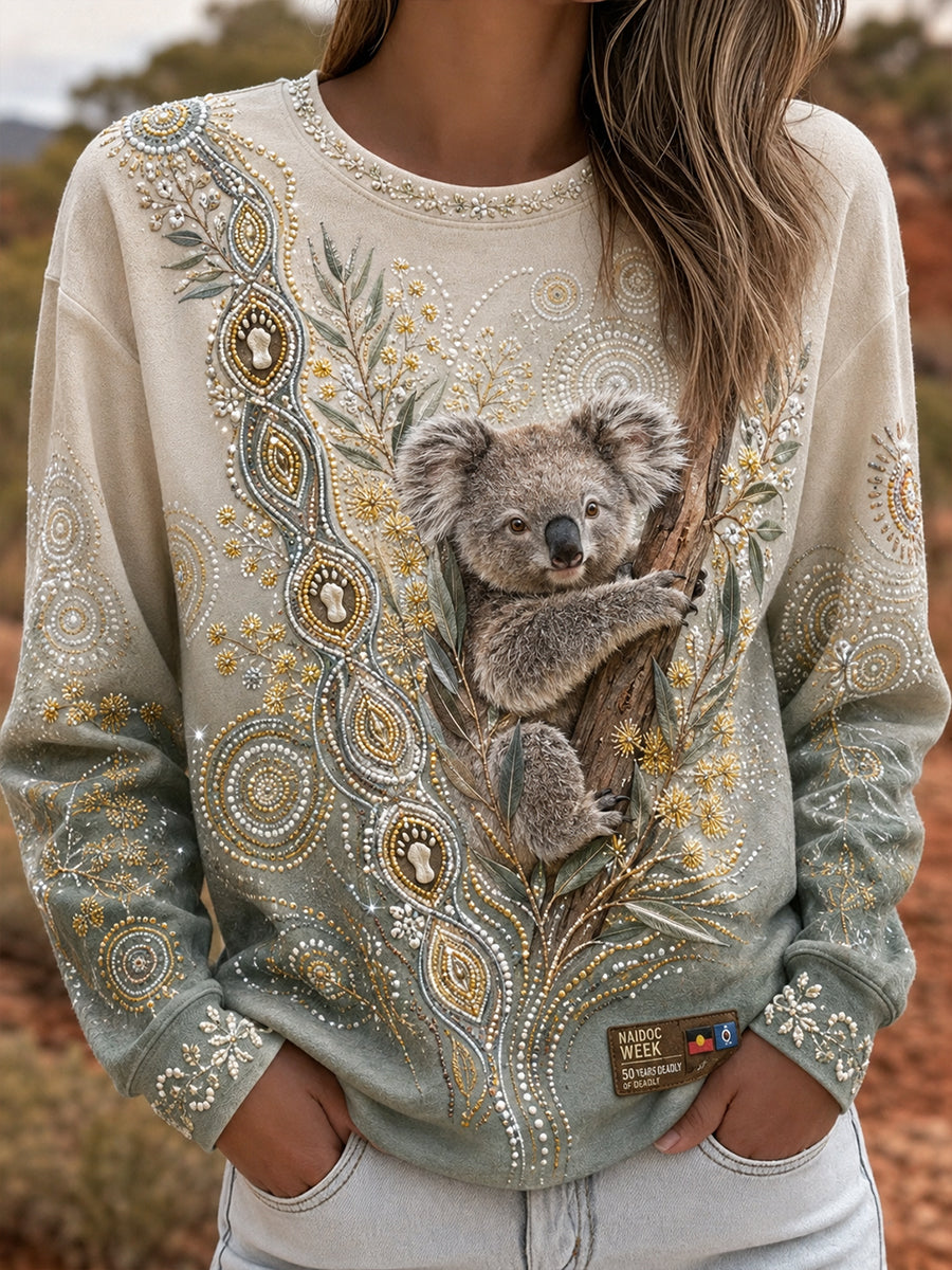Women's Australian Naidoc Week Round Neck Long Sleeve T-Shirt