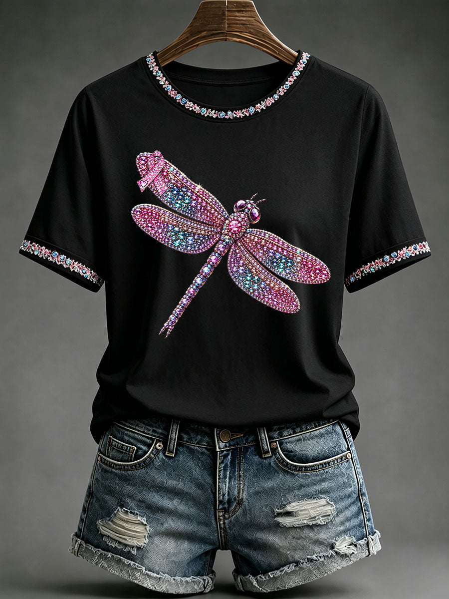 Women's Breast Cancer Awareness Print Casual T-Shirt