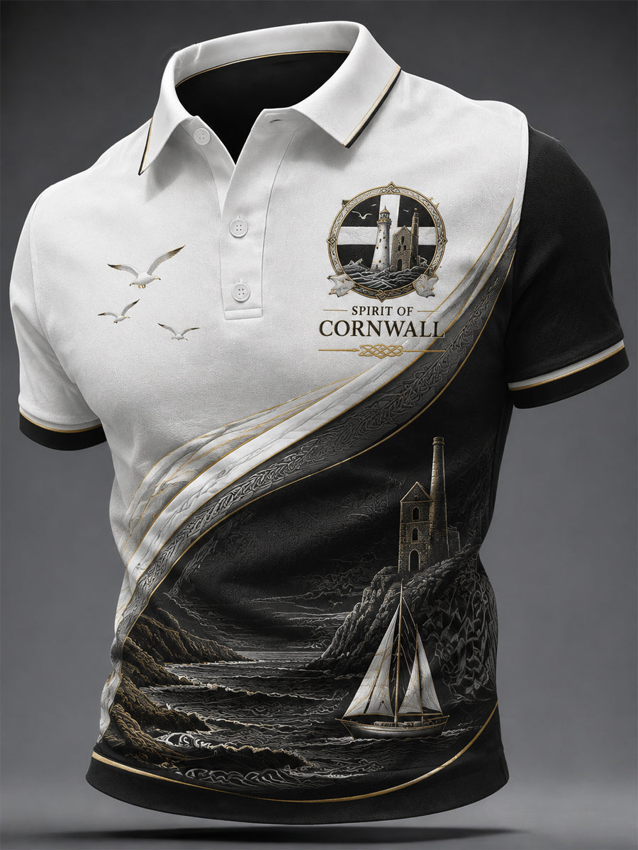Men's Cornish Celtic-style Print Casual Top