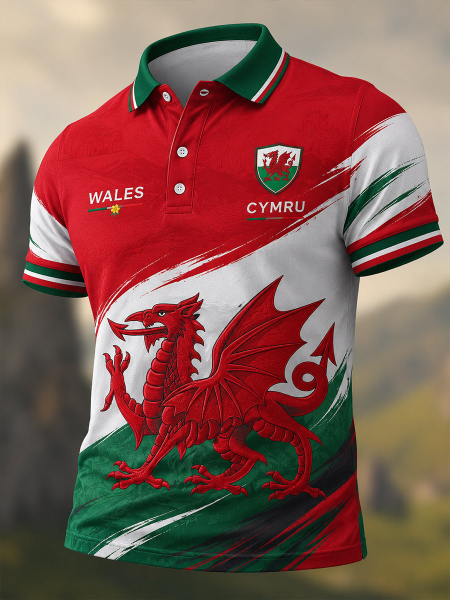 Men's Wales Welsh Rugby Lover Short Sleeve Shirt