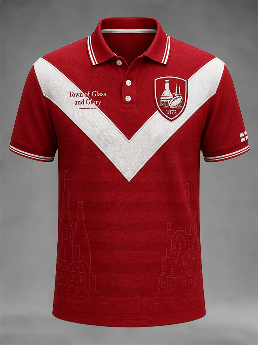 Men's Casual Rugby-Print polo shirt