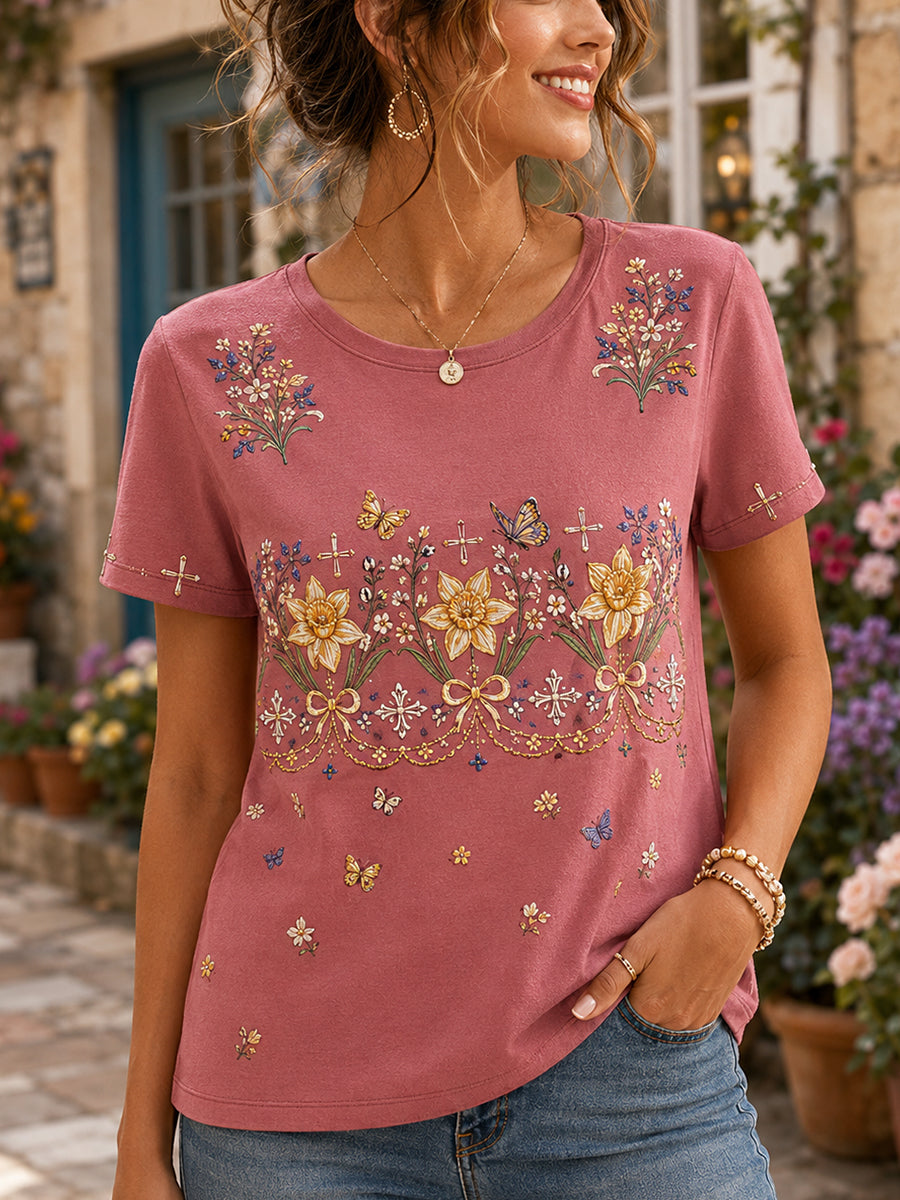 Women's Wales Commemorative Art Print Casual T-Shirt