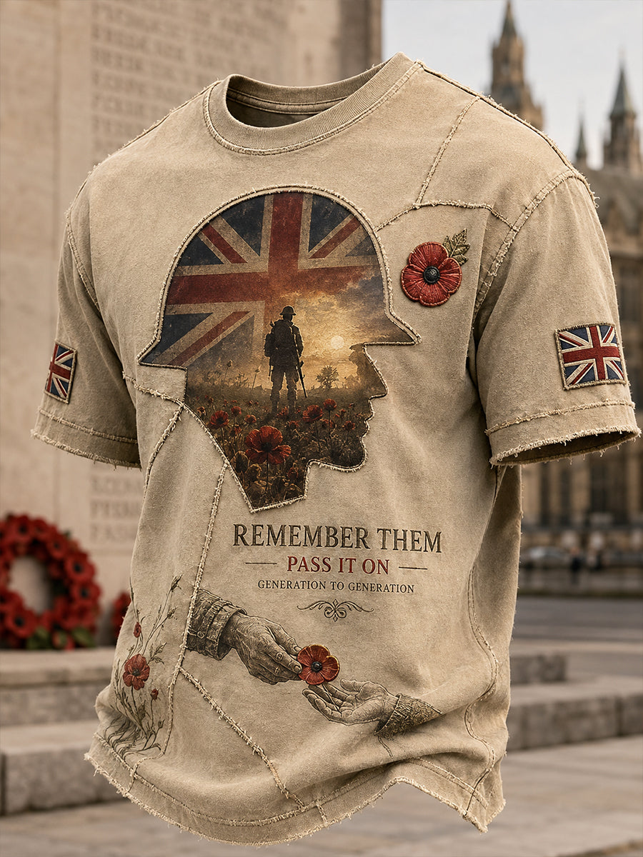 Men's British Remembrance Day Short Sleeves T-Shirt