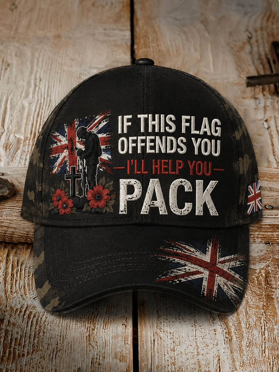 Men's Vintage-Style Hat With Veteran Commemorative Slogan Print